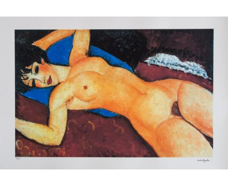Amadeo Modigliani (after) 'Sleeping Nude' lithography print, plate signed bottom right, numbered with pencil bottom left, lim