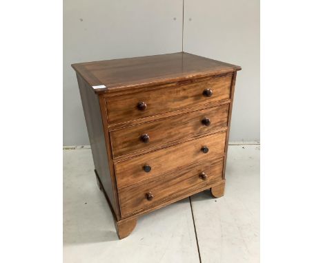 A Victorian mahogany commode, width 63cm, height 73cm. Condition - adapted, fair