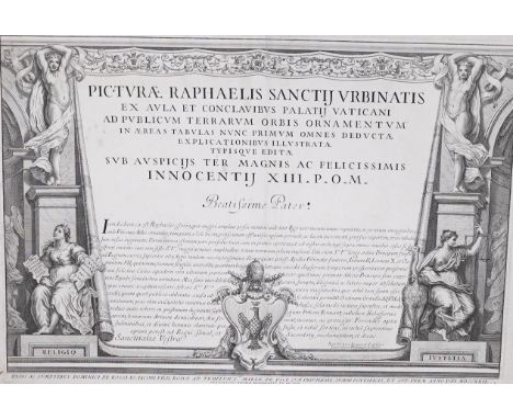 Francesco Faraone Aquila (c.1676-c.1740), old master folio of engravings, ‘Picturae Raphaelis Sanctij Urbinatis’, 54 x 73cm. 