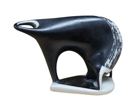 A Mieczyslaw Naruszewitcz, Polish ceramic bull, 11.5cm high. Condition - fair to good