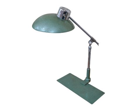 A French 1950's aluminium industrial ‘angle poise’ desk lamp. Condition - fair, untested
