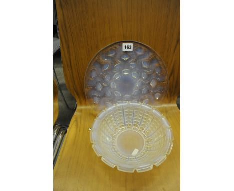 Circular R. Lalique plate and a bowl A/F