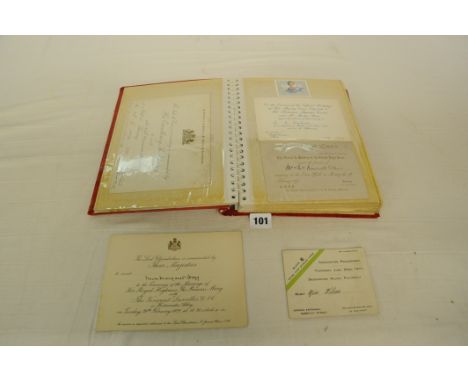 Album of old invitations - The Calcutta Light Horse 1891, The Viceroy of India 1890, The Lord Chamberlain 1937, Duke and duch