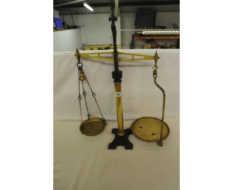 19th century brass and metal balance scales 