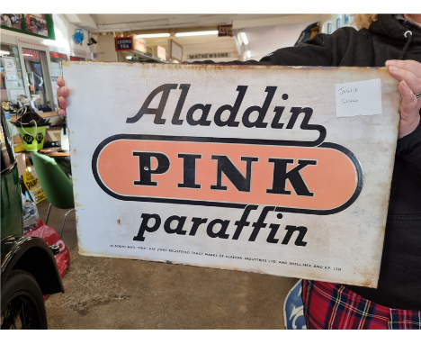 ORIGINAL ALADDIN ENAMEL DOUBLE SIDED SIGN