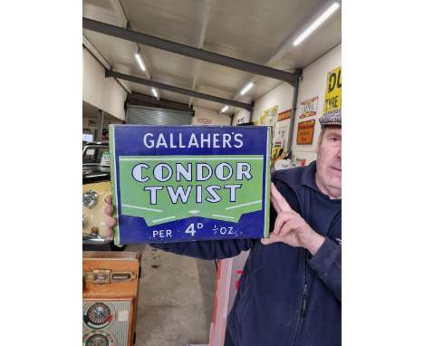 GALAHERS TWIST DOUBLE SIDED ENAMEL SIGN