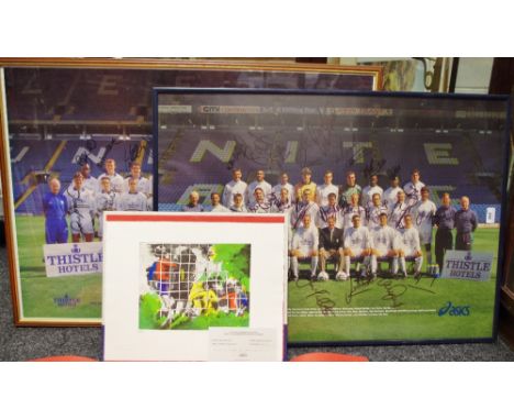 Football interest -  two 1990s Leeds United Thistle Hotels signed team posters, 94/95 and 95/96 seasons, signed by most of th