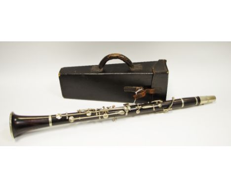 A C. Mahillon &amp; Co, London clarinet in leather case.