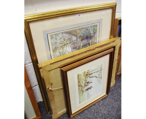 Josephine Copley, by and afterMissed Behindlimited edition print, signed in pencil;L A NuthallCountry Walkwatercolour, signed