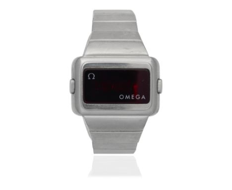 Omega. A stainless steel quartz electronic bracelet watchModel: Time ComputerDate: Circa 1970Movement: Jewelled quartzDial: B