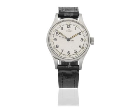 Omega. A stainless steel manual wind wristwatchReference: 2777Date: Circa 1950Movement: 16-jewel gilt finished Cal.30 T2 SC m