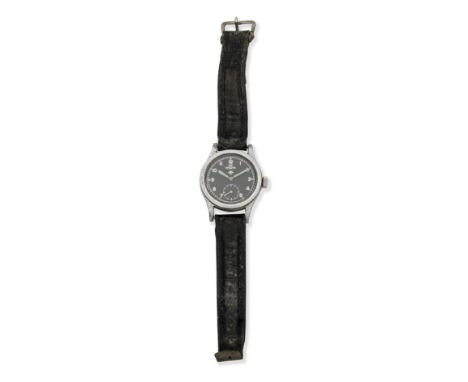 Lemania. A stainless steel manual wind British Military issue wristwatchModel: 'Dirty Dozen'Date: Circa 1945Movement: Jewelle