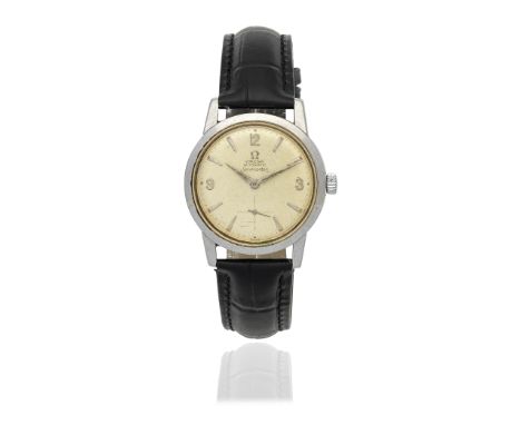 Omega. A stainless steel automatic wristwatchModel: SeamasterReference: 14767 RA-61Date: Circa 1958Movement: 19-jewel rose gi