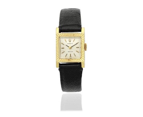Rolex. A lady's 18K gold manual wind square wristwatchModel: PrecisionReference: 2157Date: Circa 1969Movement: 18-jewel Cal.1