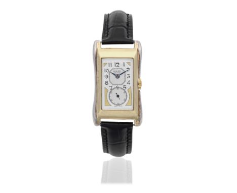 Rolex. A 9K gold and silver manual wind rectangular wristwatchModel: PrinceReference: 1541Date: Glasgow Import mark for 1935M