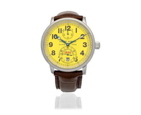 Ulysse Nardin. A stainless steel automatic calendar wristwatch with power reserveModel: Marine Chronometer 1846Reference: 263