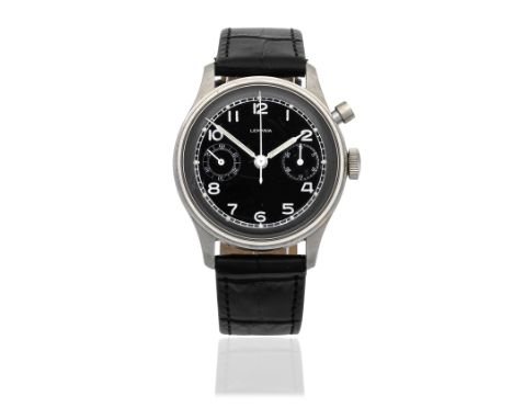 Lemania. A stainless steel manual wind single button chronograph wristwatchReference: 28 ET-63Date: Circa 1963Movement: 17-je