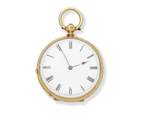 Thomas Woodward, Worrester. An 18K gold key wind open face pocket watchDate: Circa 1870Movement: Gilt 3/4 plate, English leve