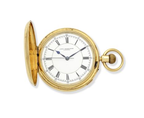 James Dwerryhouse, Castle Street, Liverpool. An 18K gold keyless wind full hunter pocket watch with stop/start secondsDate: L