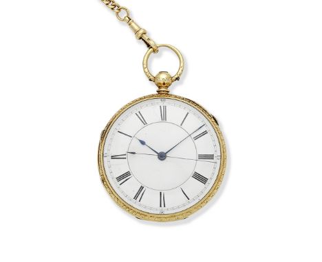 Gresham &amp; Son, Bradford &amp; Leeds. An 18K gold key wind open face pocket watch with stop/start secondsDate: Chester Hal