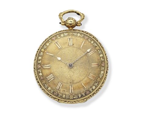 Alston &amp; Hallam, Bishopsgate Street, London. An 18K gold key wind open face pocket watchDate: London Hallmark for 1835Mov