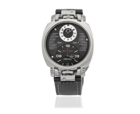 Anonimo Firenze. A stainless steel automatic calendar wristwatch with dual timeModel: Dual Time GMTReference: 2009Date: Circa