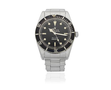 Rolex. A fine stainless steel automatic bracelet watch with gilt gloss dialModel: SubmarinerReference: 5508Date: Circa 1962Mo