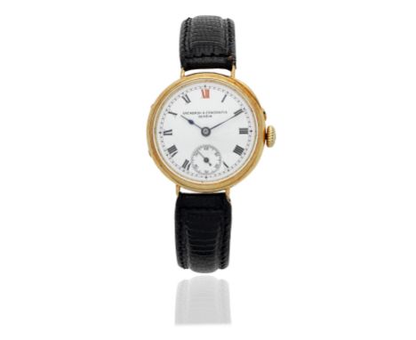 Vacheron &amp; Constantin. An 18K gold manual wind wristwatchDate: London Hallmark for 1912Movement: Jewelled manual wind, No