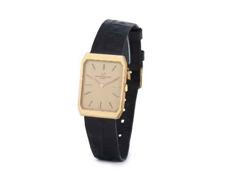 Vacheron Constantin. An 18K gold manual wind wristwatchDate: Circa 1980Movement: 20-jewel Cal.1015 manual wind, No.599326Dial
