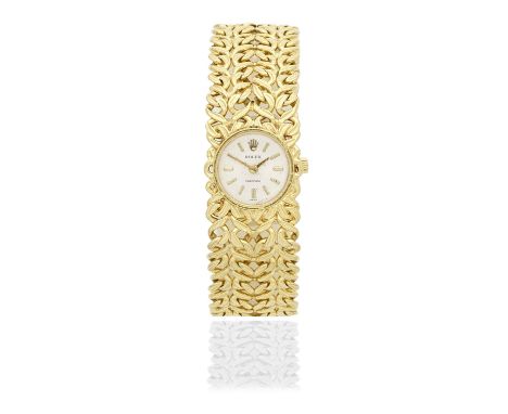 Rolex. A lady's 18K gold manual wind bracelet watchModel: PrecisionReference: 60804Date: Birmingham Hallmark for 1965Movement