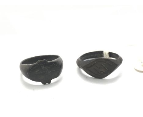 One ancient ring circa 8-10th century AD, from the Holyland In good condition. Also, one other ring from a similar time perio