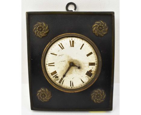 HENRY CARUS, LONDON (active circa 1730); an 18th century wall hung clock of small proportions, the white dome enamel dial set