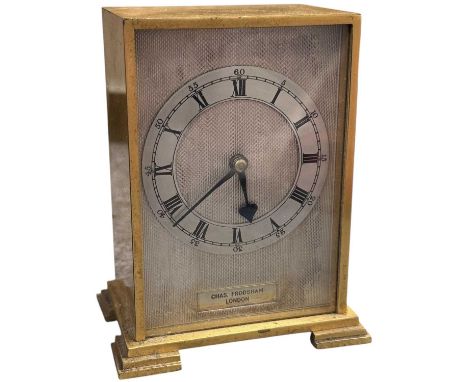 CHARLES FRODSHAM OF LONDON; an early 20th century oak cased brass carriage clock, the silvered dial set with Roman numerals a