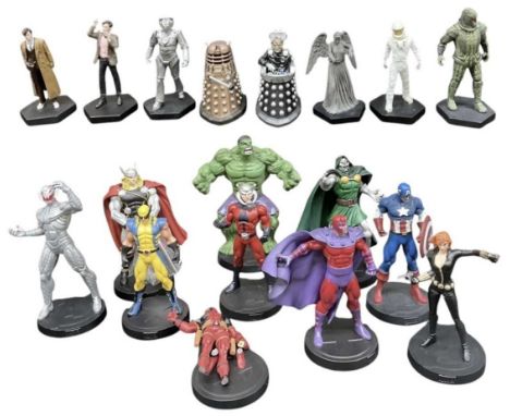 MARVEL; ten collectable plastic figurines comprising 'Hulk', 'Doctor Doom', 'Captain America', 'Thor', 'Black Widow', 'Magnet