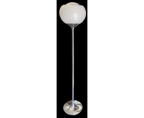 ATTRIBUTED TO HARVEY GUZZINI; a 1960s chrome and white perspex 'Bud Grande' floor lamp, height 168cm.