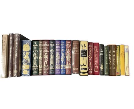FOLIO SOCIETY; a collection of approximately twenty-two decoratively bound books, all in slipcases, including a cased set of 