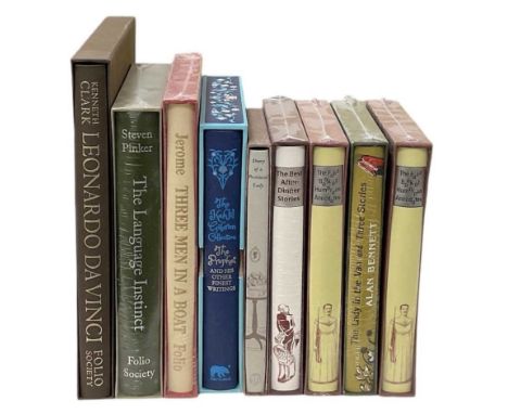 FOLIO SOCIETY; a collection of nine decoratively bound books, all in slipcases, including Kenneth Clark's 'Leonardo da Vinci'