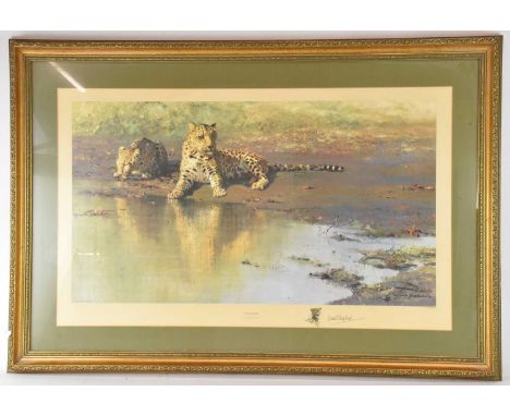 † DAVID SHEPHERD (1931-2017); a signed limited edition print, 'Cool Waters', signed lower right and numbered 599/850, 49 x 81