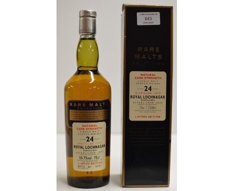 RARE MALTS SELECTION - ROYAL LOCHNAGAR NATURAL CASK STRENGTH AGED 24 YEARS LIMITED EDITION SINGLE MALT SCOTCH WHISKY, WITH PR