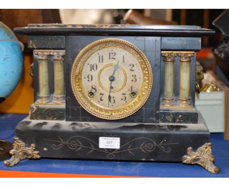 MARBLE EFFECT MANTLE CLOCK     