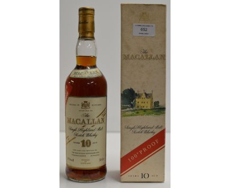 THE MACALLAN 100° PROOF 10 YEARS OLD SINGLE HIGHLAND MALT SCOTCH WHISKY, WITH PRESENTATION BOX - 70CL, 57% VOL