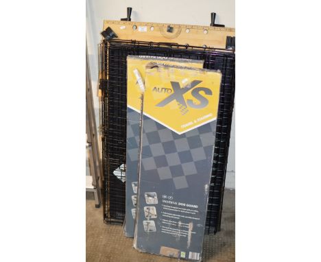WORK BENCH, 2 UNIVERSAL DOG GUARDS &amp; DOG CAGE     
