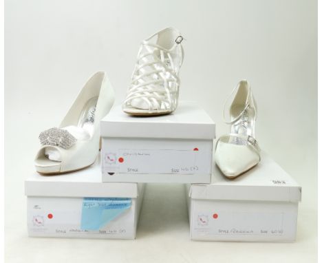 A collection of Perfect Vintage branded Wedding Shoes to include: Shoe styles Margretta (at fault), Francesca and Christina, 