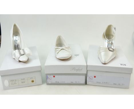 A collection of Perfect Vintage branded Wedding Shoes to include: Shoe styles Lauren, Lucy and Elle, all size 5.    (3)