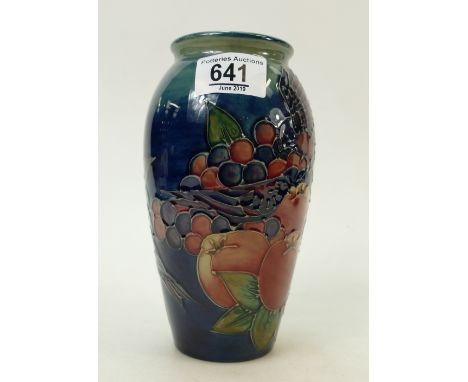 Moorcroft vase: Moorcroft pomegranate pattern vase, light overall crazing 19cm high.