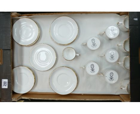  Hammersley Porcelain: Hammersely Coffee Cans &amp; Saucers with Bird designs. (1 Tray)
