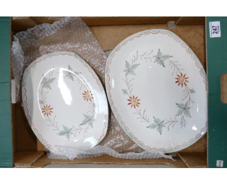 Two large Jesse Tate decorated Midwinter Servers: woodford pattern 