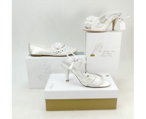 A collection of Perfect Vintage branded Wedding Shoes to include: Shoe styles include Elizabeth (mark on diamanté), Lois (ora