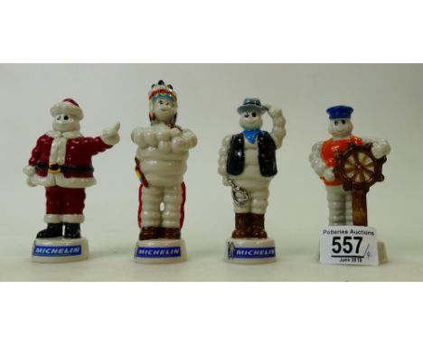 A collection of Wade Michelin Miniatures: Michelin miniature limited edition figures to include Cowboy, Red Indian, Santa and