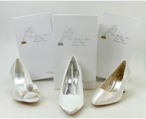 A collection of Perfect Vintage branded Wedding Shoes to include: Shoe styles Mavis, Mabel and Ruby, size 7.   (3)